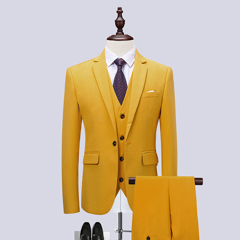 Three-Piece Slim Plus Size Men's wedding Suit