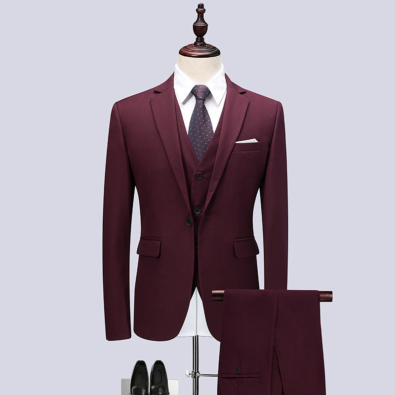 Three-Piece Slim Plus Size Men's wedding Suit
