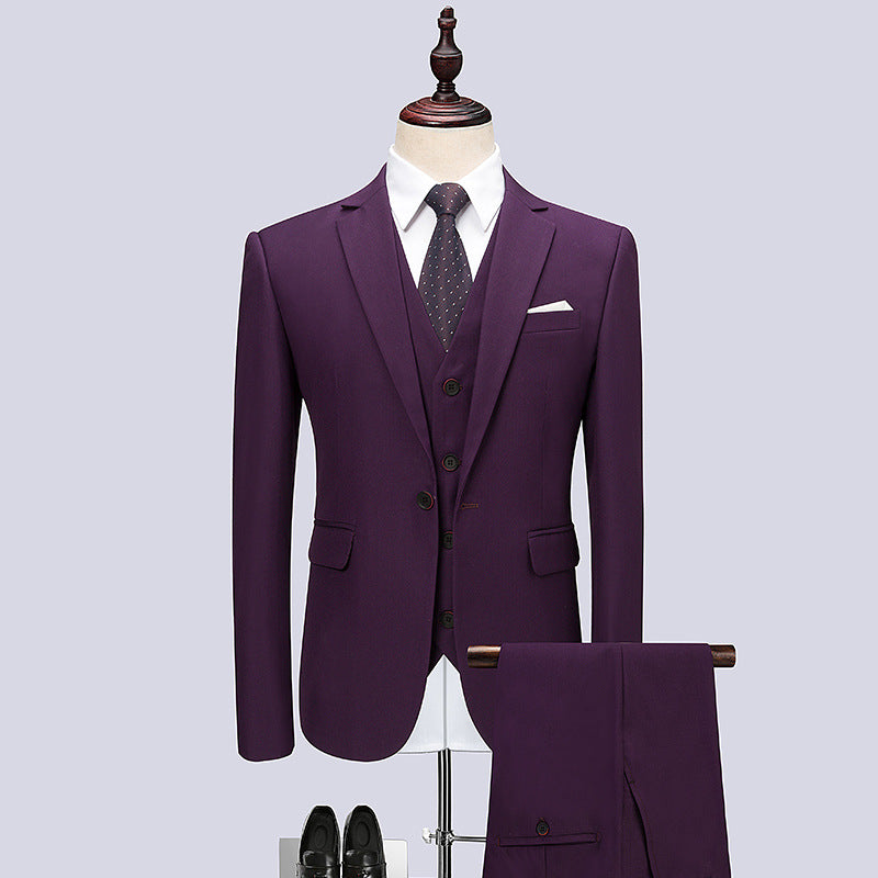 Three-Piece Slim Plus Size Men's wedding Suit