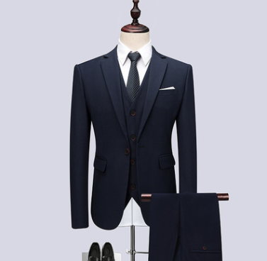 Three-Piece Slim Plus Size Men's wedding Suit