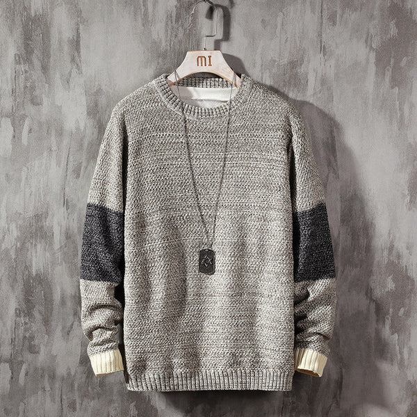 Casual All-match Loose Color-blocking Sweater