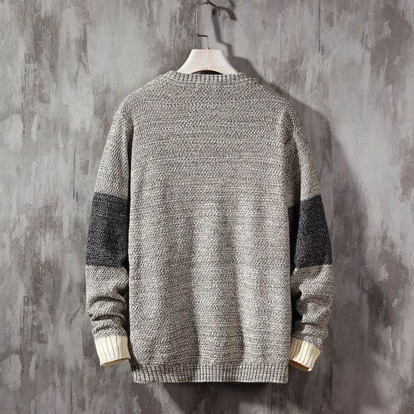 Casual All-match Loose Color-blocking Sweater