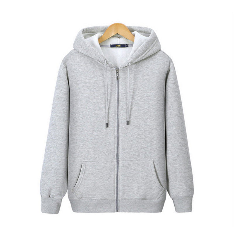 Fleece Warm Men's Zipper Hooded Sweater