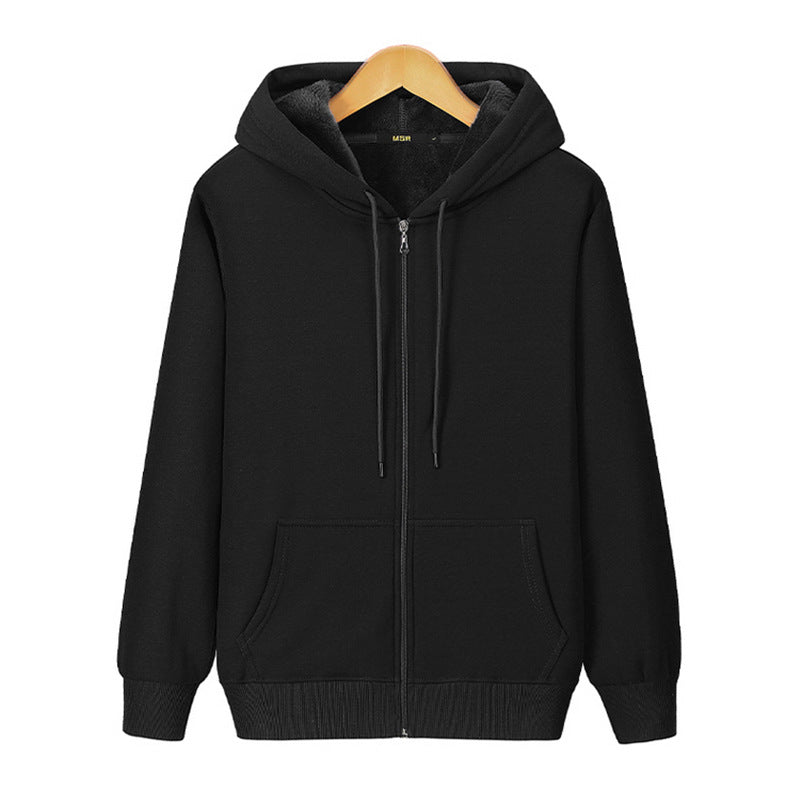 Fleece Warm Men's Zipper Hooded Sweater