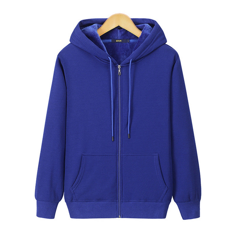 Fleece Warm Men's Zipper Hooded Sweater