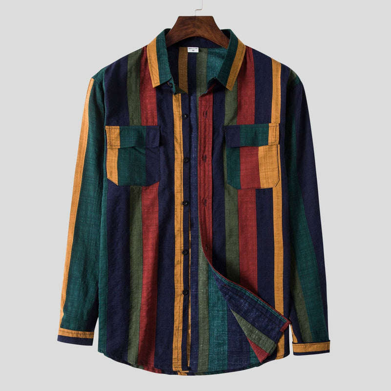 Striped Casual Men's Long-sleeved Shirt