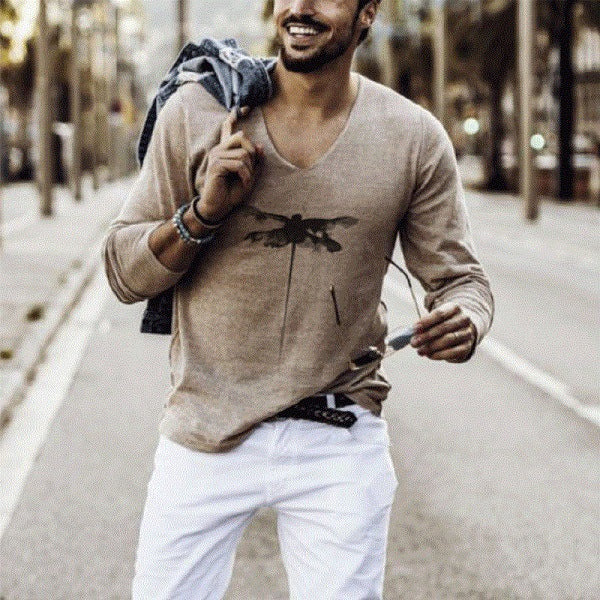 Mens long sleeve printed t-shirt