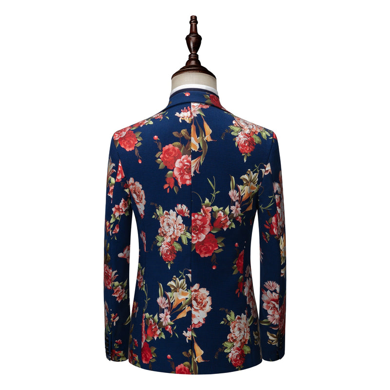 Men's printed dress suit three-piece suit for men