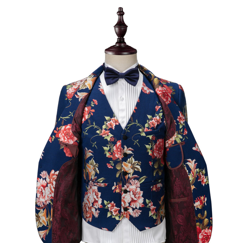 Men's printed dress suit three-piece suit for men