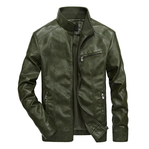 Men's Spring And Autumn Locomotive Thin Leather Jacket