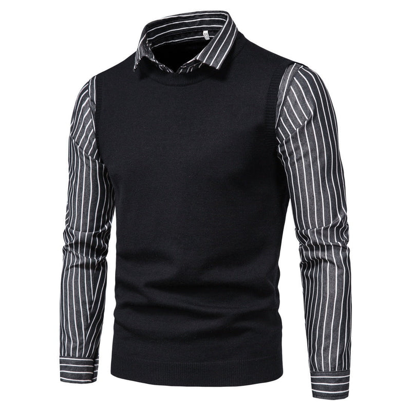 Two-piece Pullover With Lapel shirt