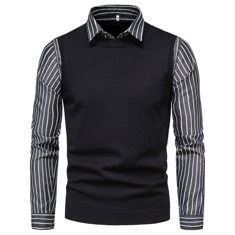Two-piece Pullover With Lapel shirt