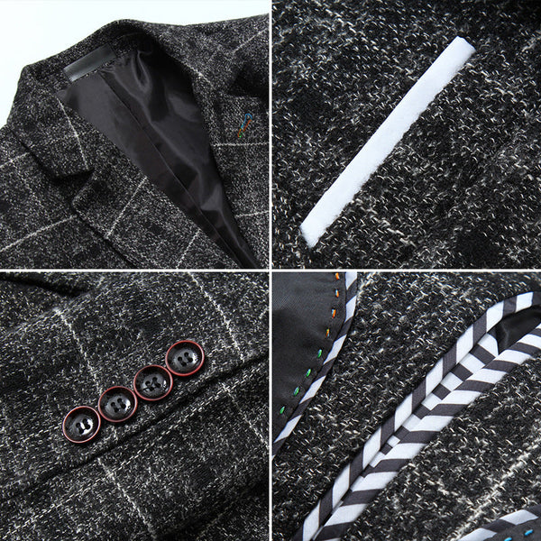 Men's Slim-fitting Plaid blazer