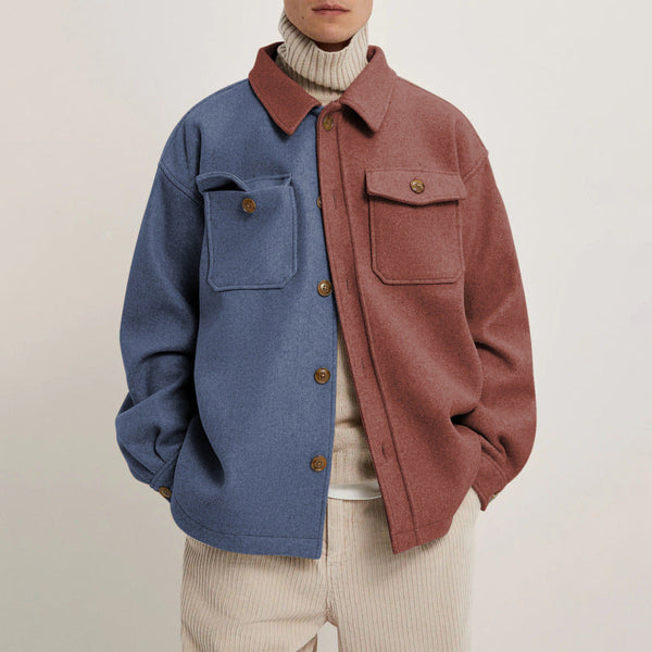 Lapel Print Jacket Men