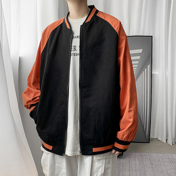 Men's Casual Baseball Uniform Stand Collar Jacket