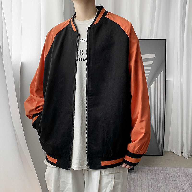 Men's Casual Baseball Uniform Stand Collar Jacket
