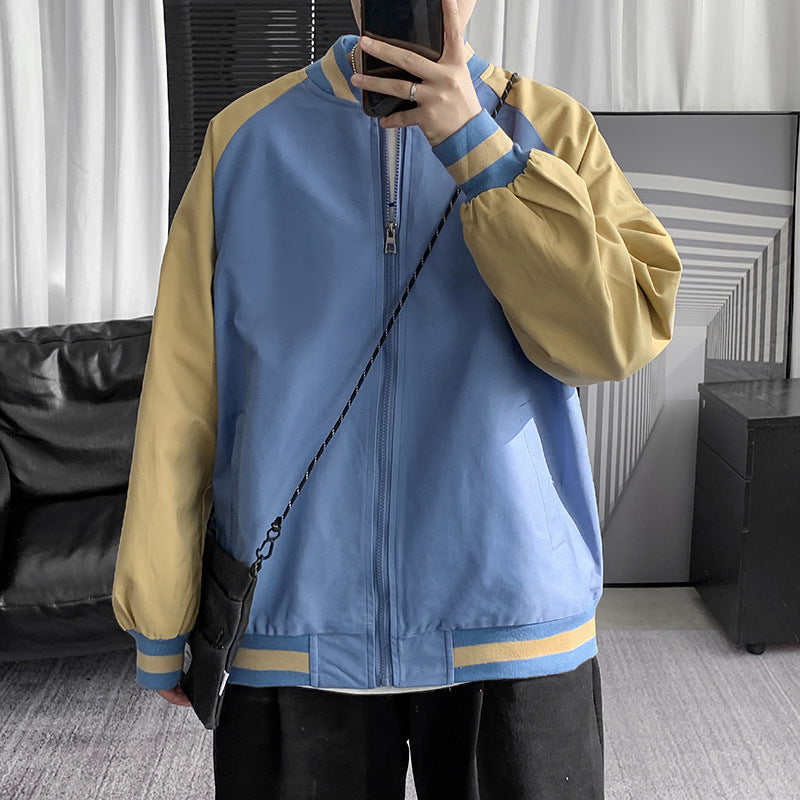 Men's Casual Baseball Uniform Stand Collar Jacket