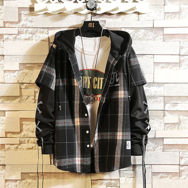 Men's Large Size Plaid Shirt jacket