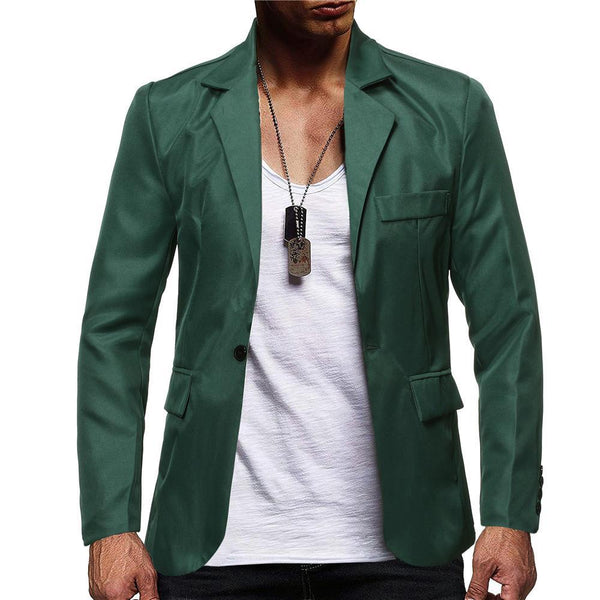 Men's Solid Color Single Row New Casual Suit Jacket