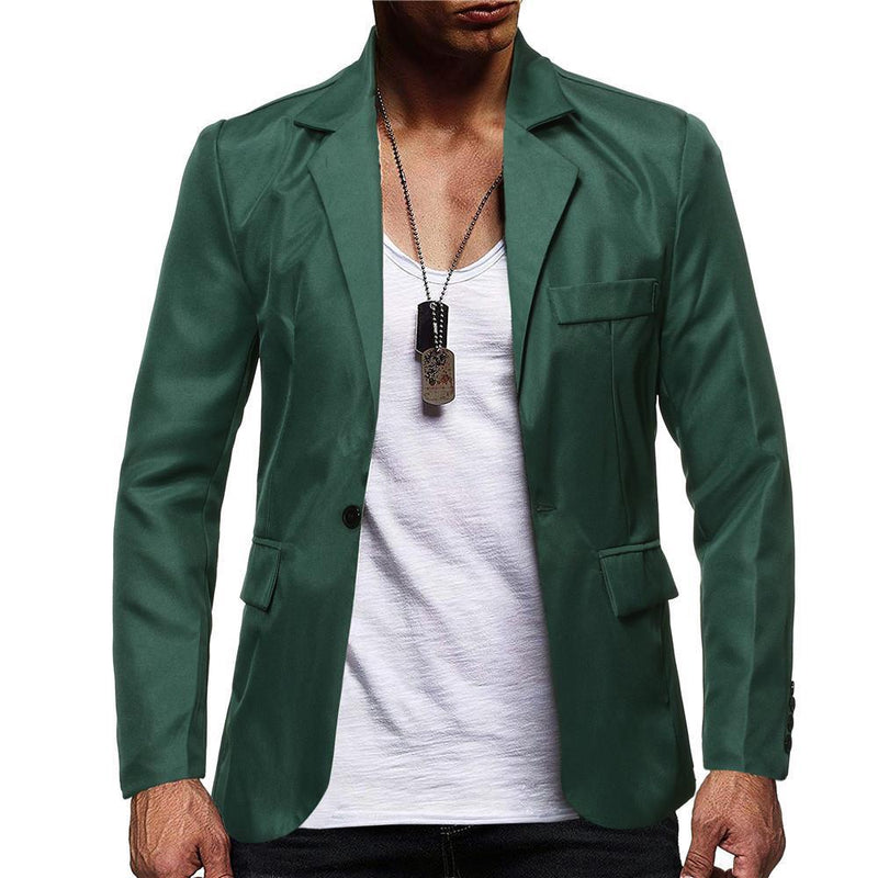 Men's Solid Color Single Row New Casual Suit Jacket