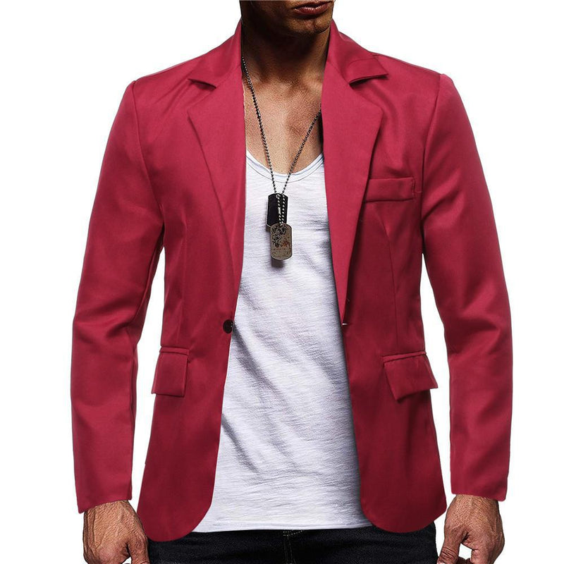 Men's Solid Color Single Row New Casual Suit Jacket