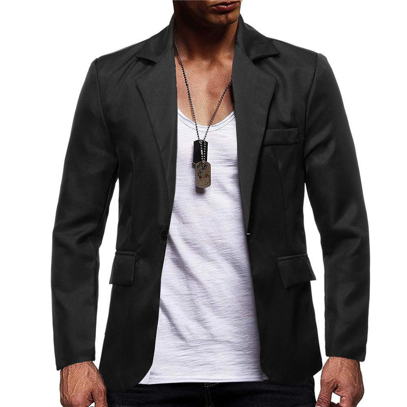 Men's Solid Color Single Row New Casual Suit Jacket