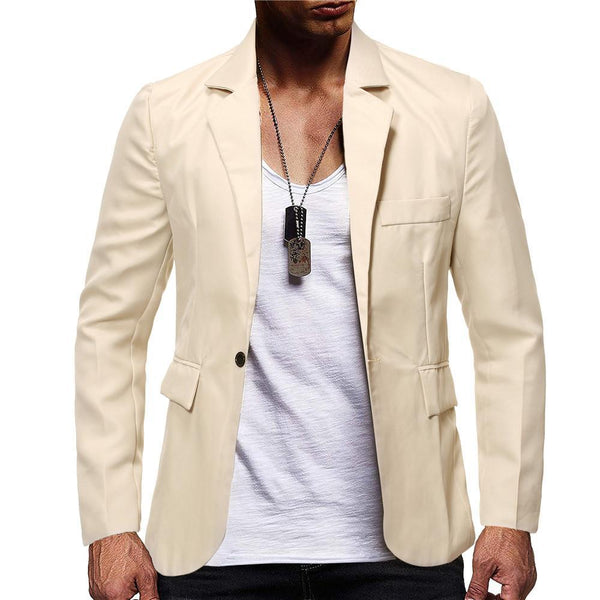 Men's Solid Color Single Row New Casual Suit Jacket