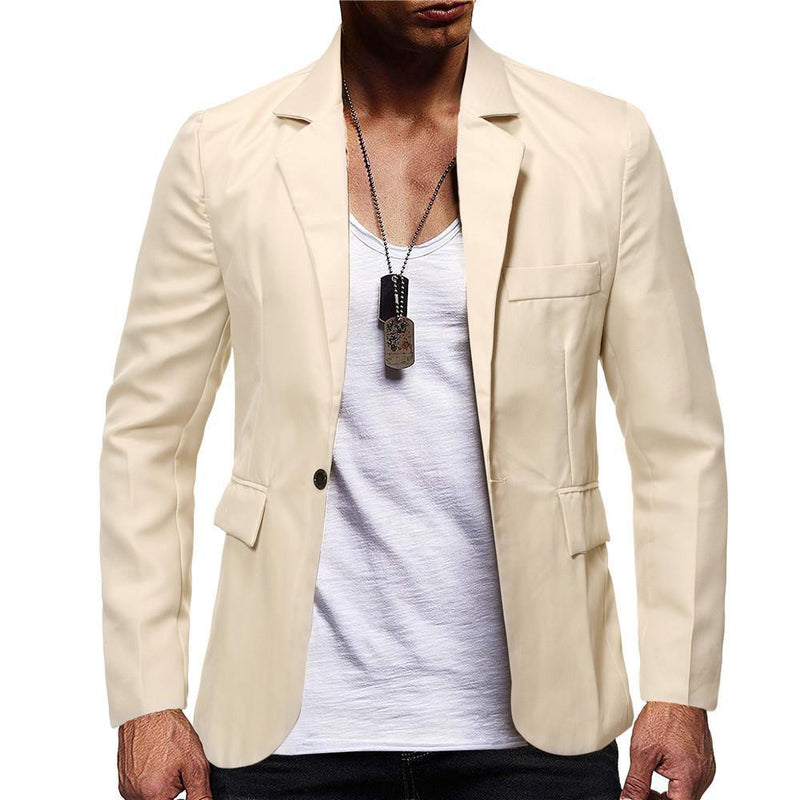 Men's Solid Color Single Row New Casual Suit Jacket