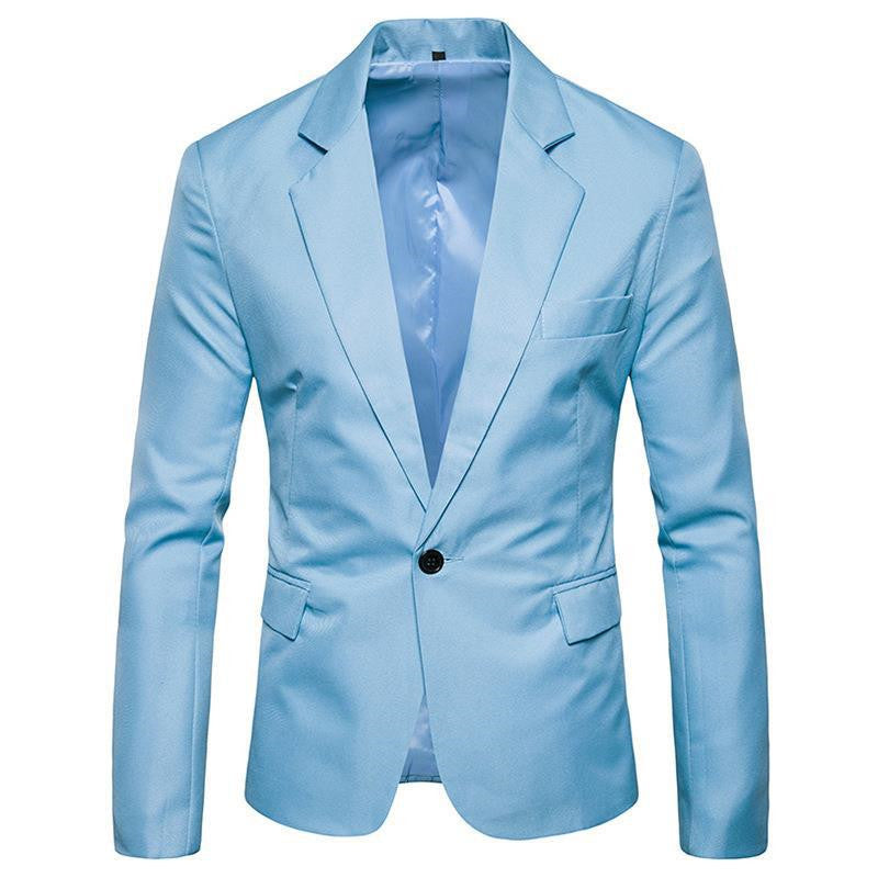 Men's Solid Color Single Row New Casual Suit Jacket