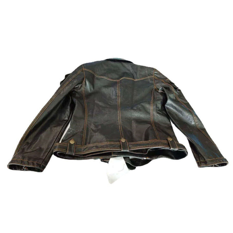 Autumn winter Style Leather Self-cultivation Multi Pocket Zipper Jacket