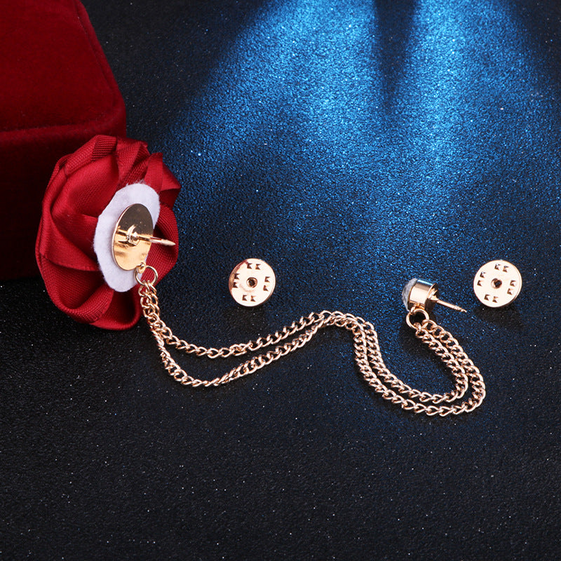 Handmade Rose Brooch Tassel for Suit