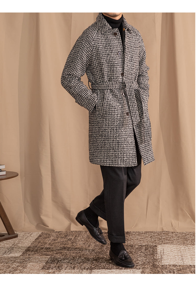 Fleece Long Man trench coat