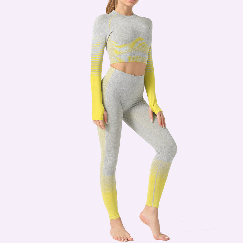 Sexy Women Yoga Sets Gym Fitness Athletic 2 Pcs Sports Suits Set Pants Leggings Sportswear