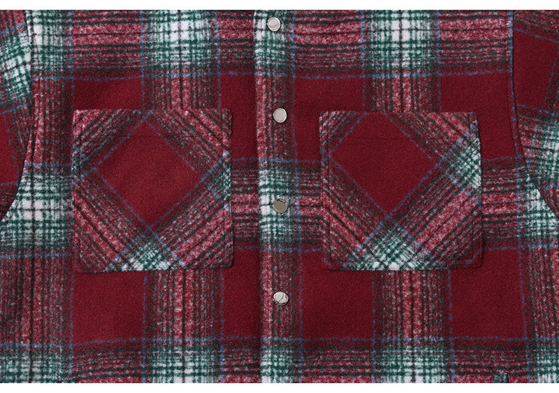 Hooded Flannel Shirt Jacket