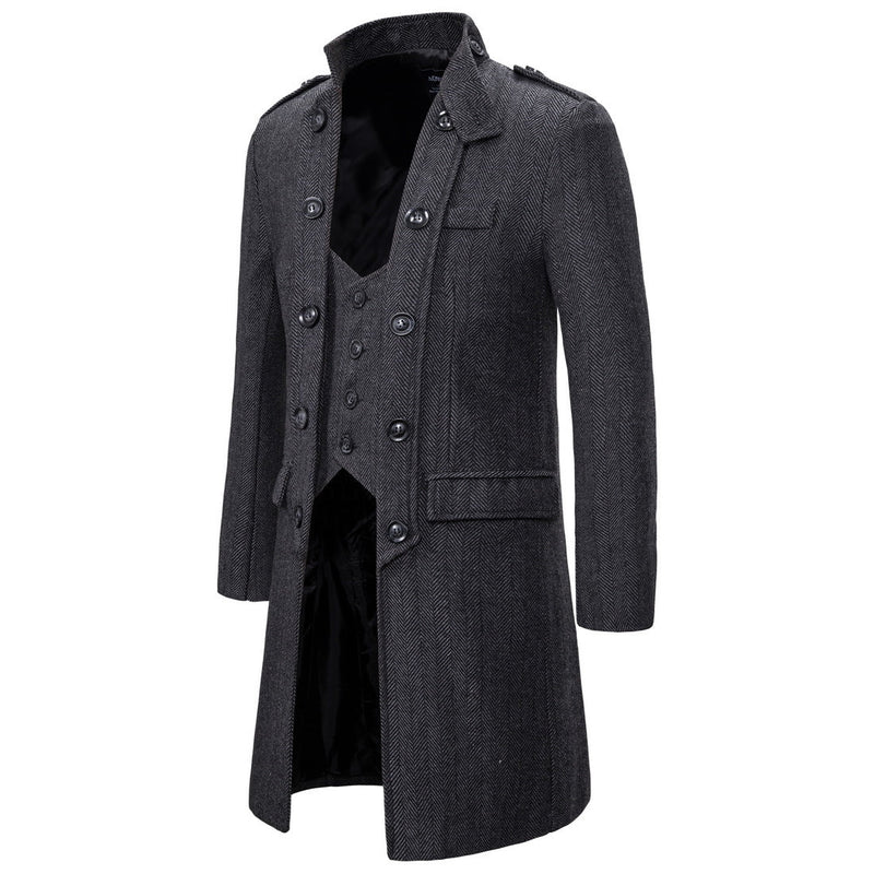 Men's two herringbone trench coat