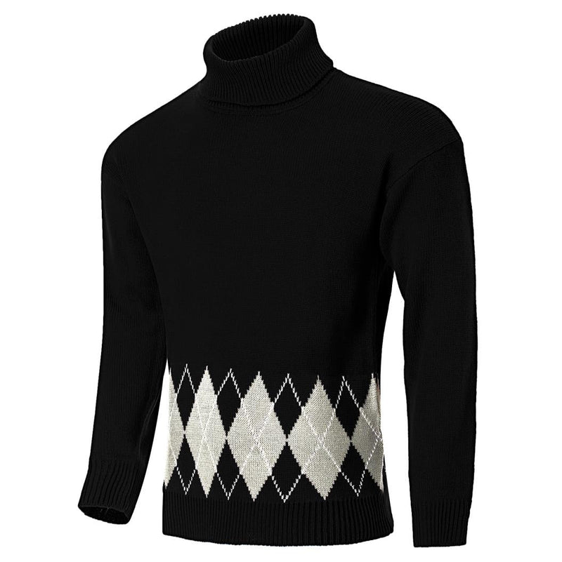 Men's Vintage Argyle Turtlenecks Sweater