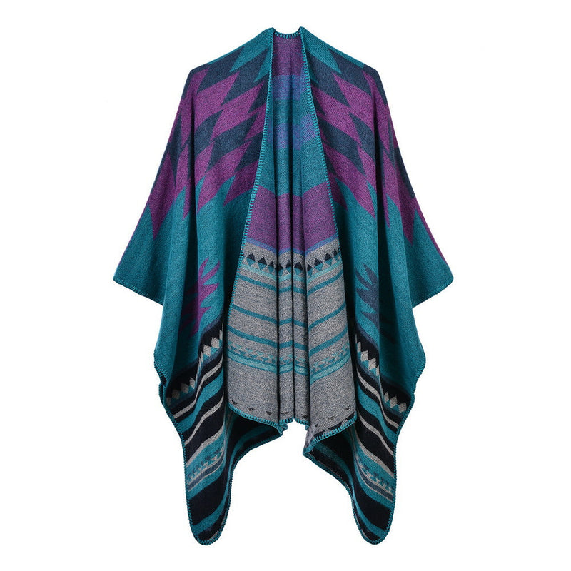 Reversible cashmere cloak