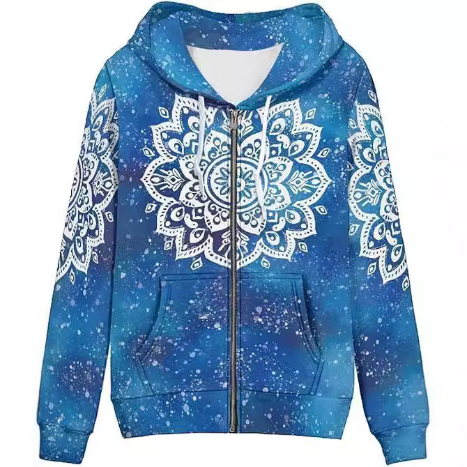 Men's And Women's 3D Painted Printed Zipper hoodie