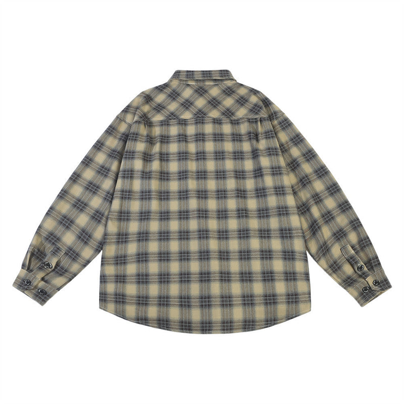 American Retro Plaid Shirt Men