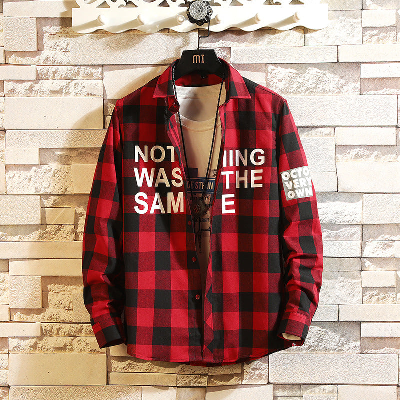 Letter Plaid Shirt
