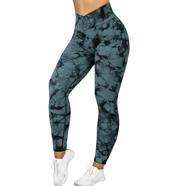 Tie Dye Leggings Women Yoga Pants Push Up Sport Fitness Running Gym Leggings