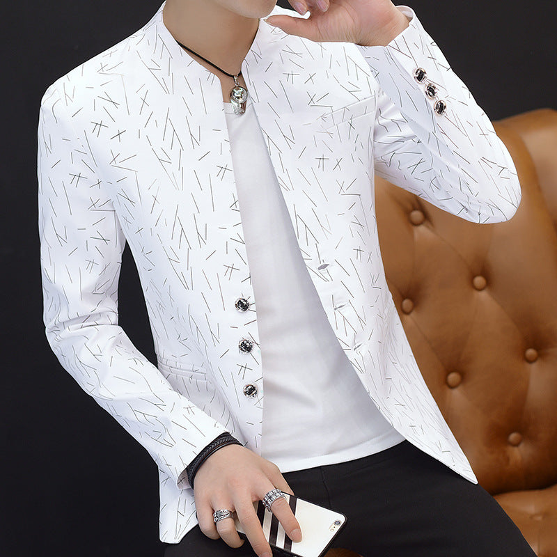 Slim-Fit Collar Tunic Casual Blazer
