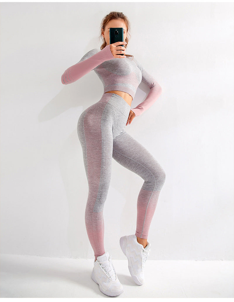 Sexy Women Yoga Sets Gym Fitness Athletic 2 Pcs Sports Suits Set Pants Leggings Sportswear