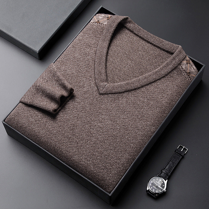 Men's Thick Woolen Sweater Middle-aged Business sweater