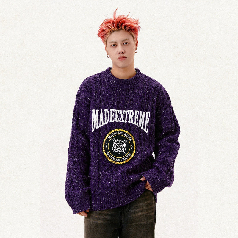 Vintage Thick Twisted Snowflake Sweater For Men