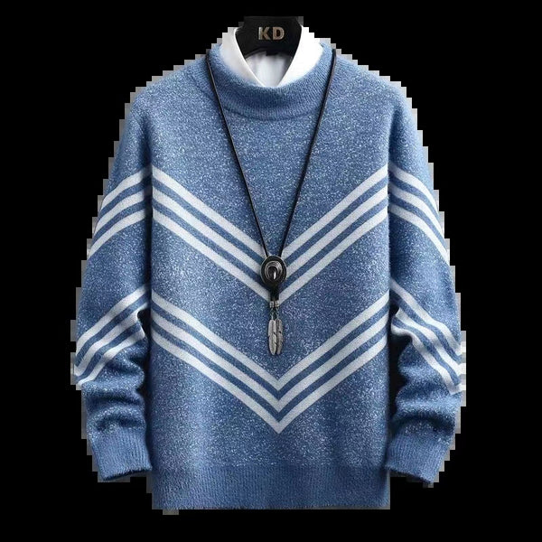 Mink Wool Sweater Knitting Thickened Bottoming Sweater Men