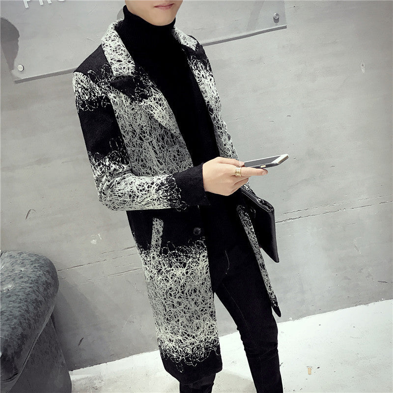 Men's Slim tie dyed trench coat
