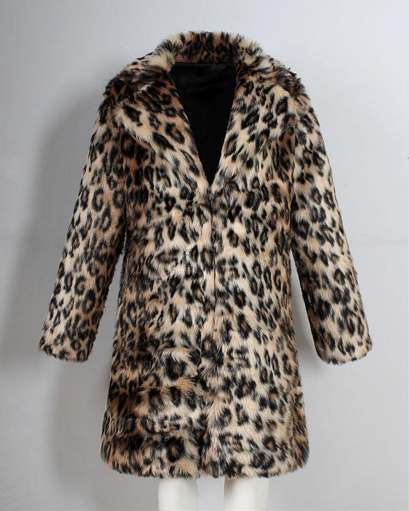 Leopard Fur Men's Suit Warm Coat Men