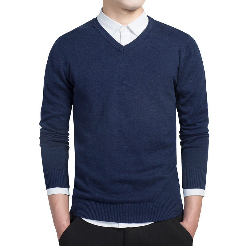 V-neck sweater men winter