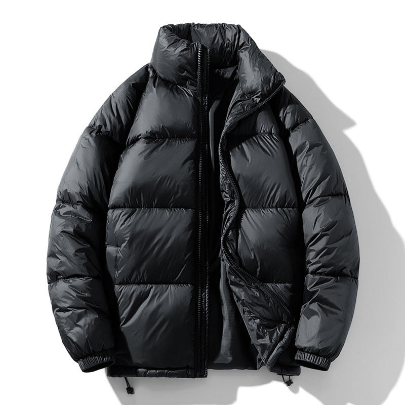 Pine Solid Color Stand Collar Winter Men's Cotton Jacket